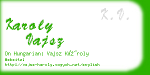 karoly vajsz business card